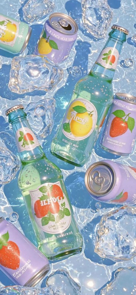 冰镇果味饮料清爽风手机壁纸 