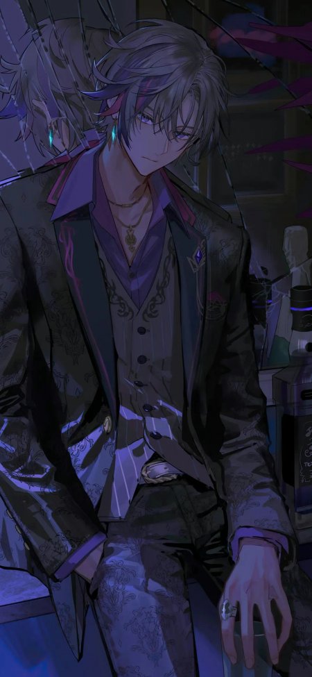 西装美男二次元帅气风手机壁纸