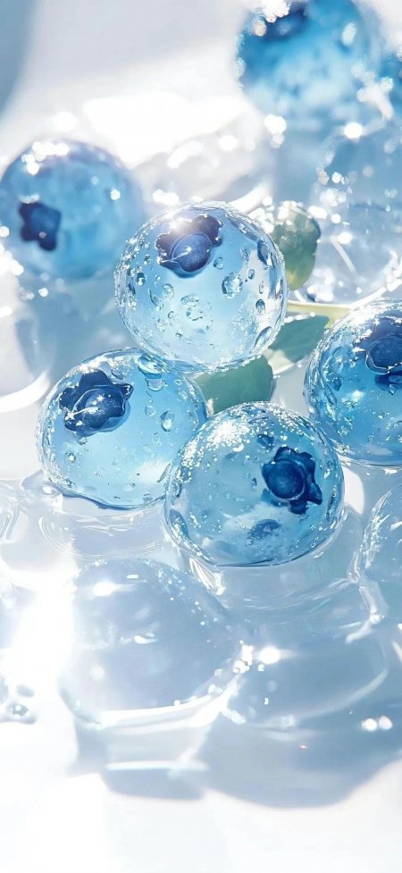 透明蓝莓创意风手机壁纸