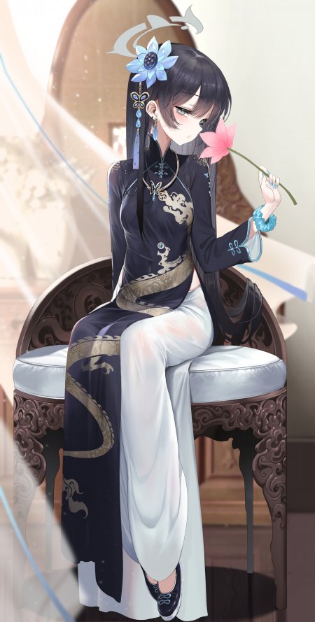 中式旗袍少女二次元风手机壁纸