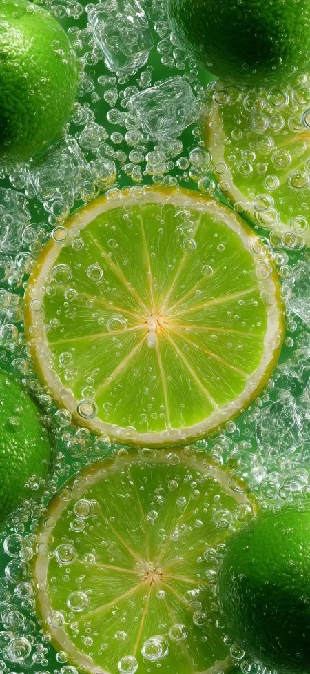 青柠气泡水清爽风手机壁纸