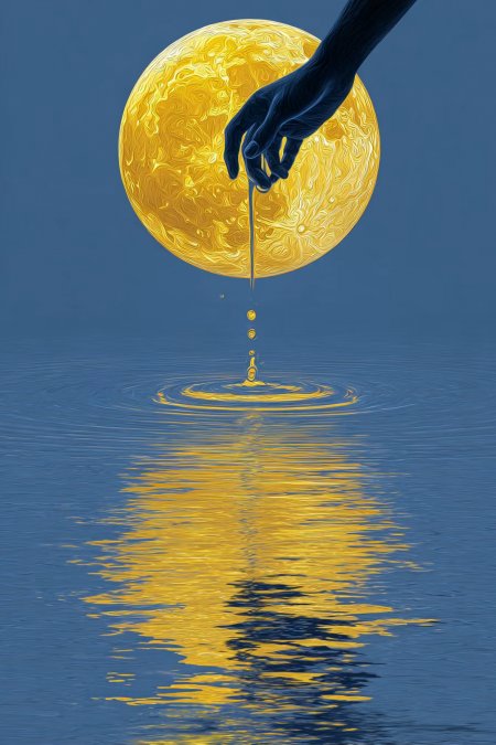 月亮水滴创意手机壁纸