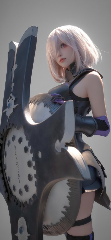 银发战甲少女科幻风手机壁纸