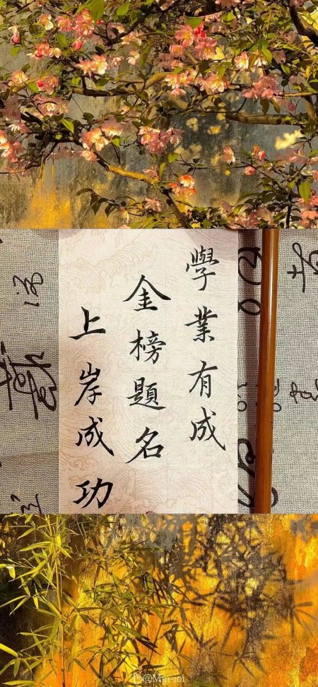 学业有成金榜题名书法励志手机壁纸