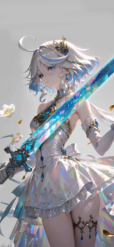 持剑少女动漫风手机壁纸