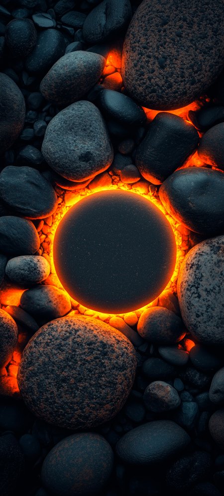 发光圆石与碎石手机壁纸
