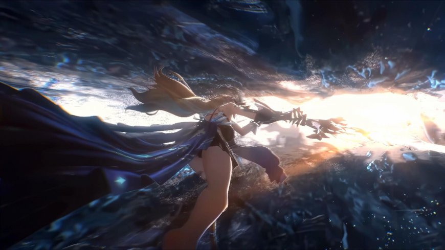 水下战斗动漫女性角色光影壁纸