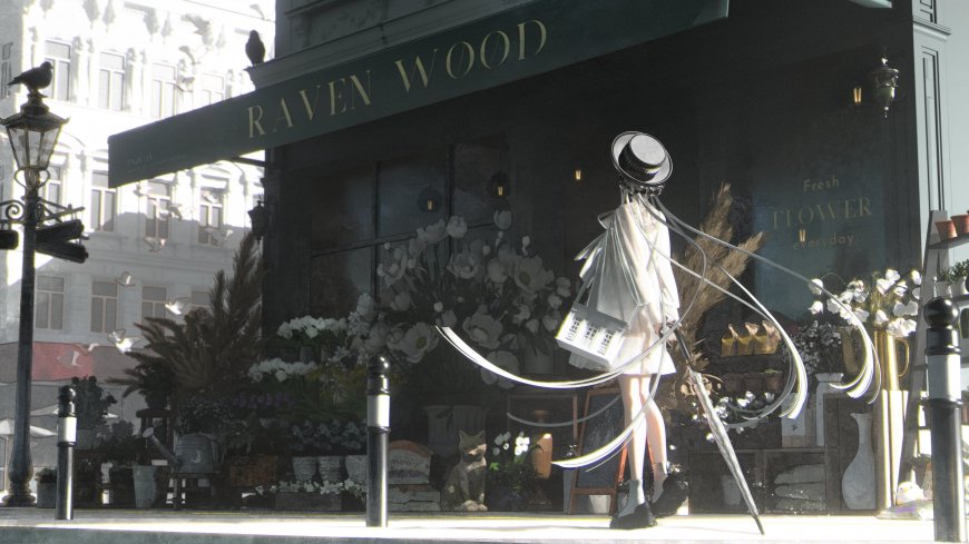 复古花店时尚少女电脑壁纸