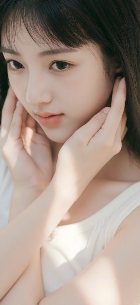 清新少女户外摄影手机壁纸