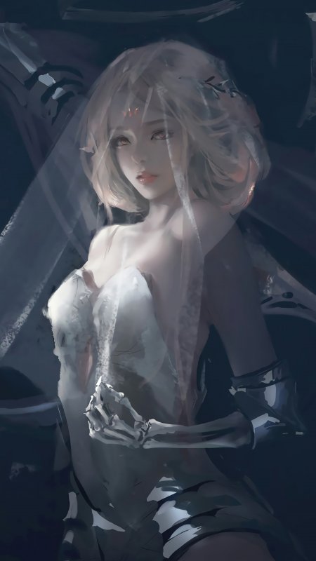 科幻风机械元素少女手机壁纸