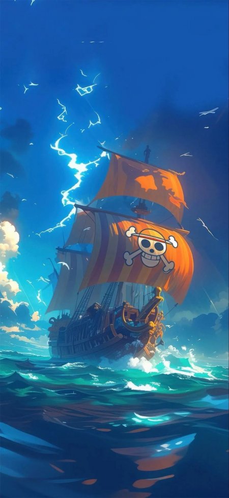 海贼王万里阳光号动漫场景手机壁纸