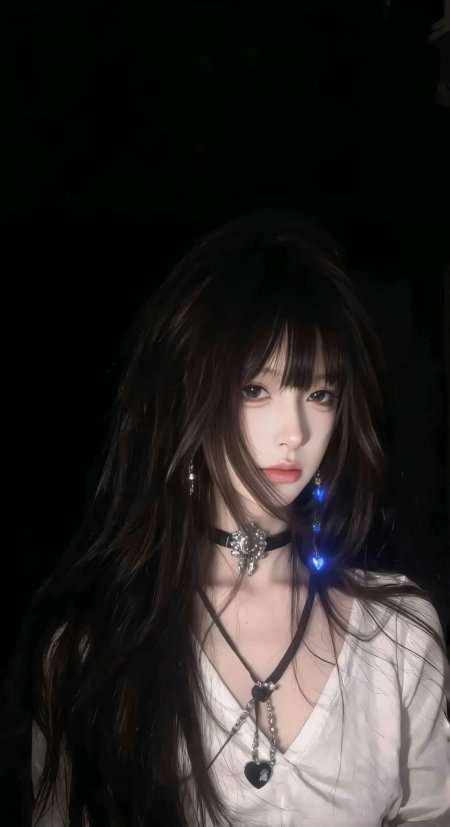 暗黑系风格长发女子手机壁纸