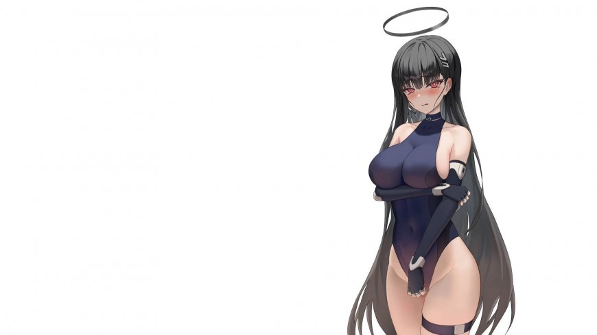 二次元黑长直天使风女性角色壁纸
