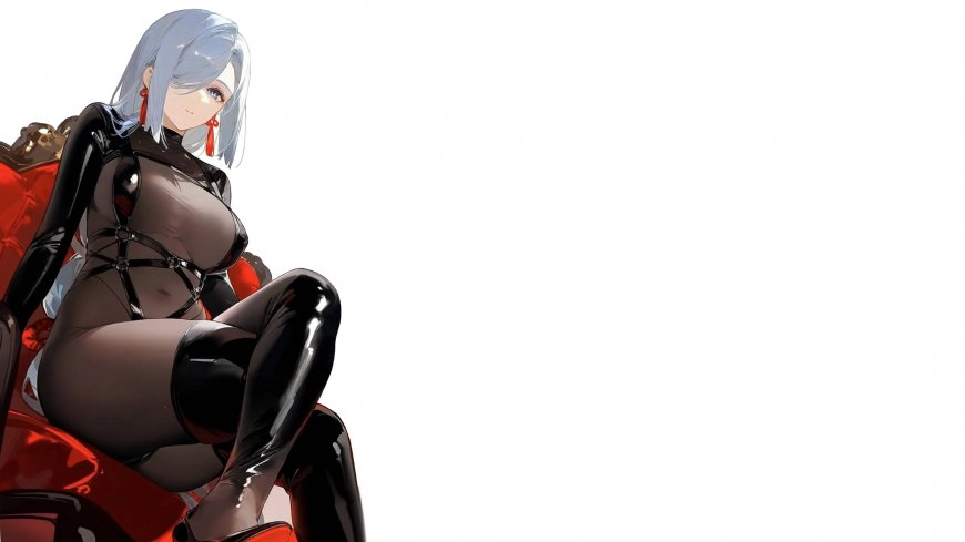 银发紧身衣女性角色 4K 动漫壁纸