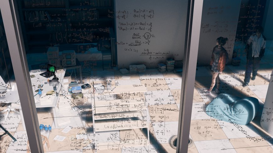 科技感数学公式房间学术场景壁纸