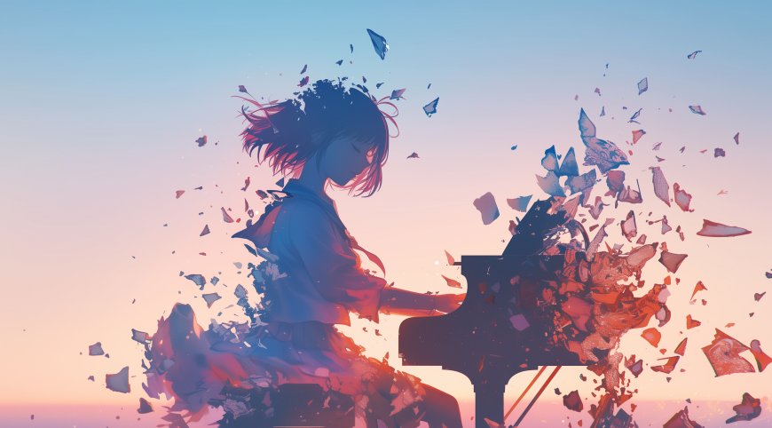 破碎风钢琴少女动漫壁纸