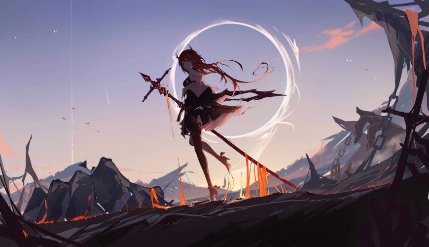 游戏《崩坏：星穹铁道》帅气红发黑丝少女战斗壁纸