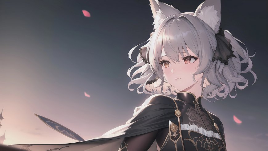 银发兽耳少女电脑壁纸