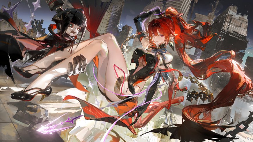 游戏《绝区零》炫酷红发少女战斗插画壁纸