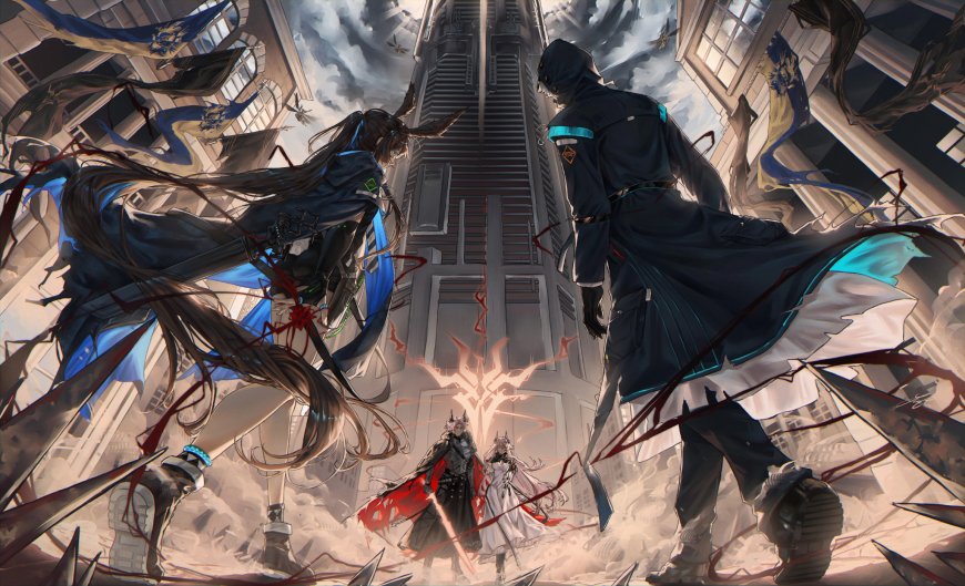 游戏《明日方舟》宏大战斗场景插画壁纸