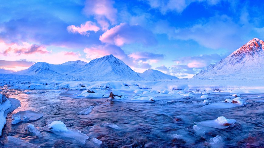 雪山冰河蓝调风景壁纸