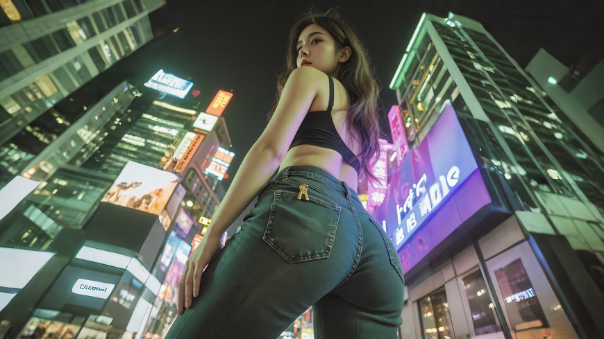 赛博都市夜景少女 4K 高清电脑壁纸