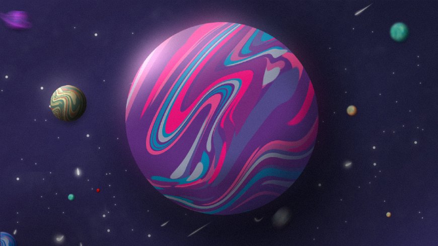 粉紫炫彩星球 4K 科幻宇宙电脑壁纸