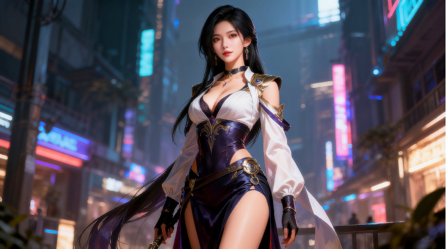 仙玄幻 AI 少女 赛博朋克风格动漫壁纸