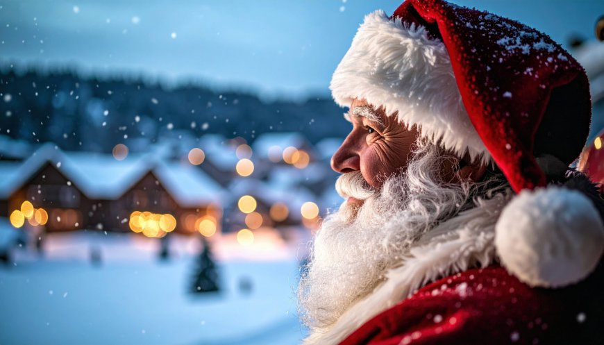 圣诞老人冬日雪景 4K 节日温馨电脑壁纸