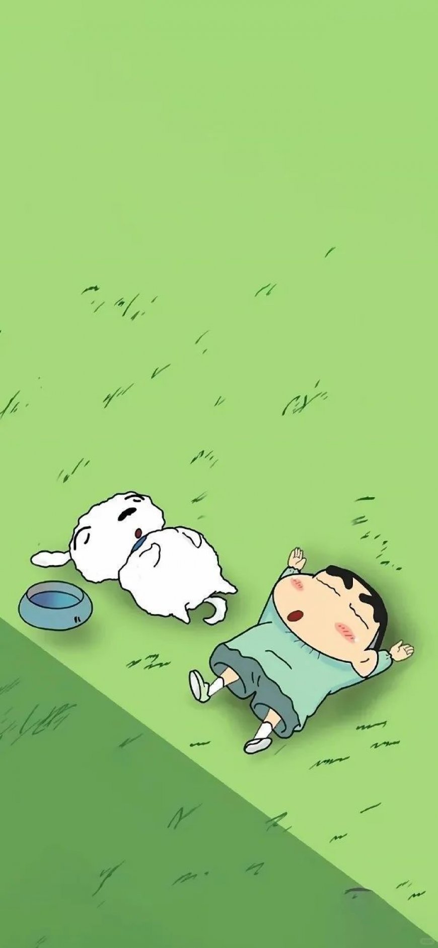 蜡笔小新小白躺平摆烂风卡通手机壁纸