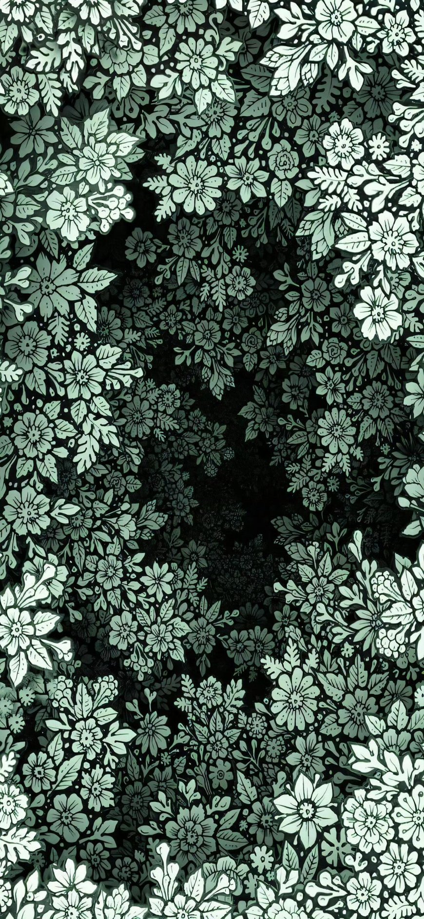 暗黑系花卉环绕艺术风手机壁纸