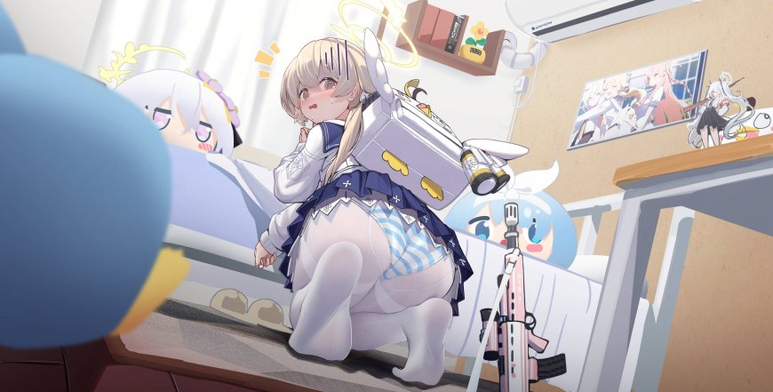 可爱 丝袜 背影 动漫少女4k 动漫电脑壁纸