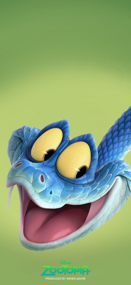 《疯狂动物城》萨曼莎蛇搞怪特写卡通手机壁纸