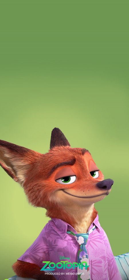 《疯狂动物城》尼克狐紫色衬衫痞帅风手机壁纸