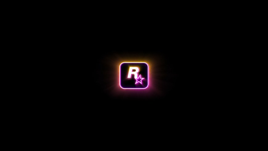 霓虹紫R星标志游戏主题电脑壁纸