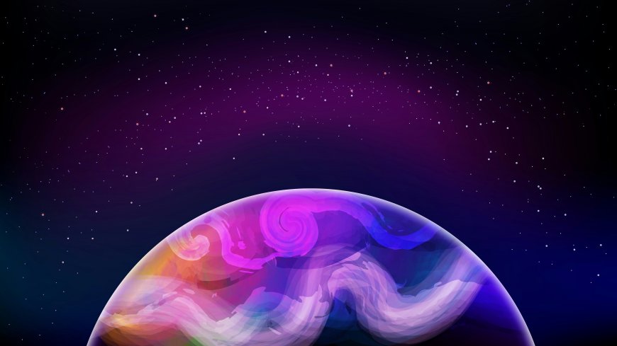 宇宙星球紫色星云漩涡星空梦幻科幻唯美抽象艺术电脑壁纸