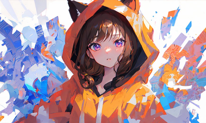 8K超清女孩手绘插画电脑壁纸