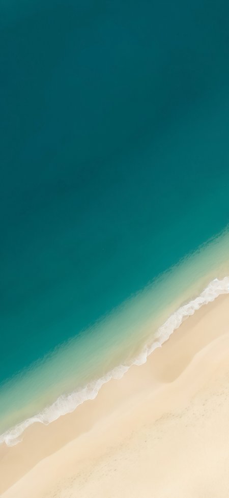 俯瞰碧海金沙的纯净海滩风景手机壁纸