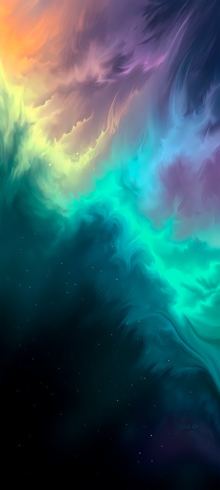 宇宙星云梦幻色彩流动星空艺术手机壁纸