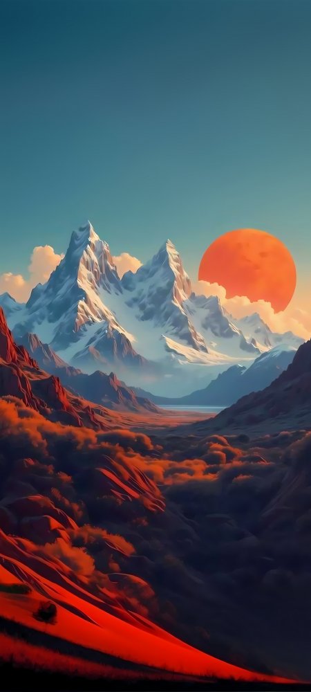 雪山日出壮丽自然风光高原山脉晨曦美景手机壁纸