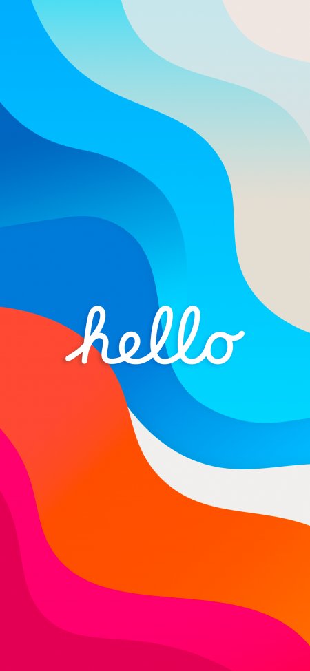 彩色波浪线条现代简约hello文字创意背景壁纸
