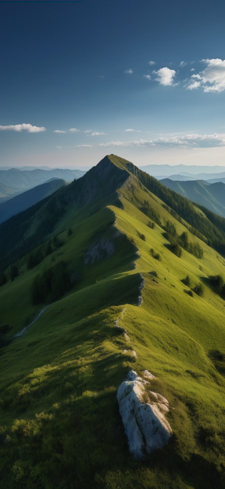 航拍山脊山脉风景手机壁纸