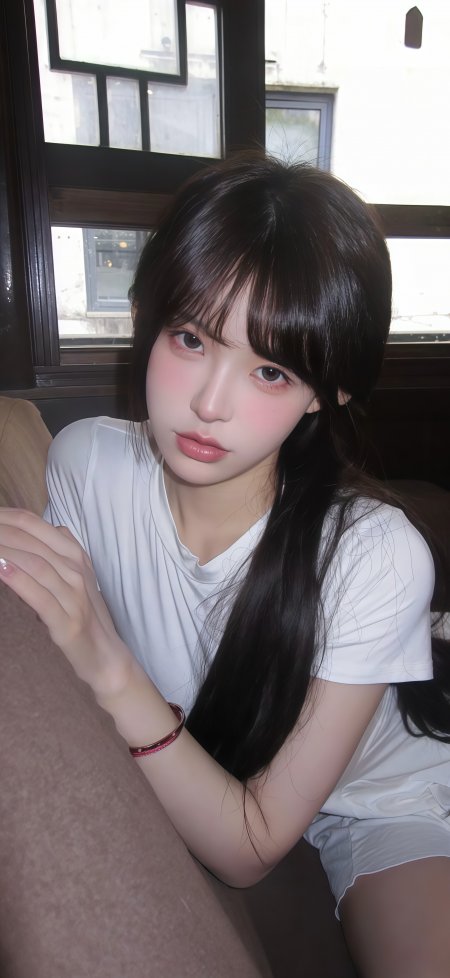 清纯少女近景肖像柔光白调日系清新风格手机壁纸