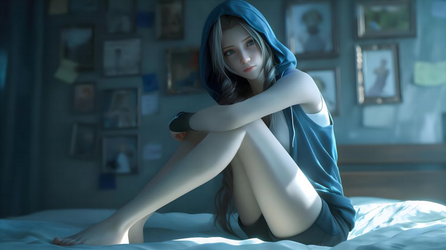 写实温柔氛围感室内少女动漫插画电脑壁纸