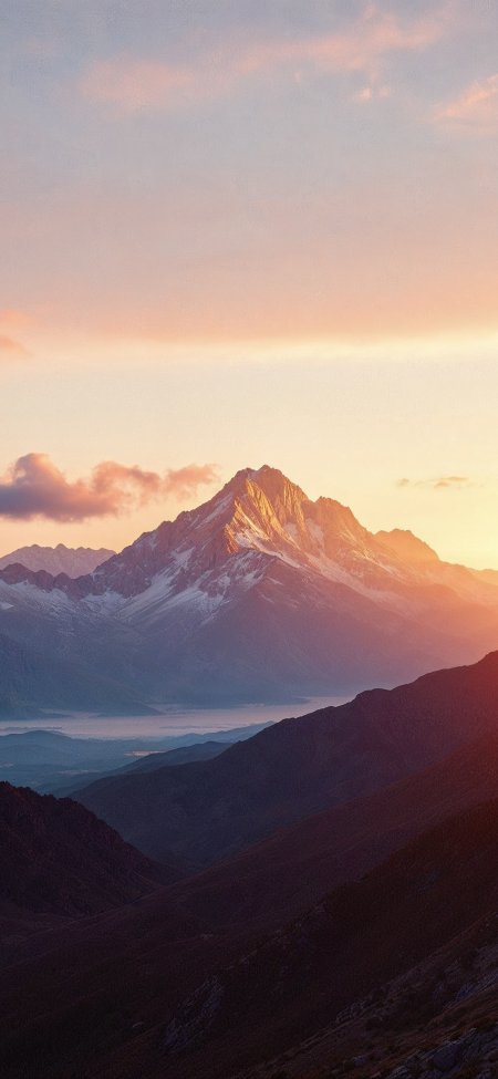 雪山日出壮丽自然风光高原山脉晨曦美景壁纸