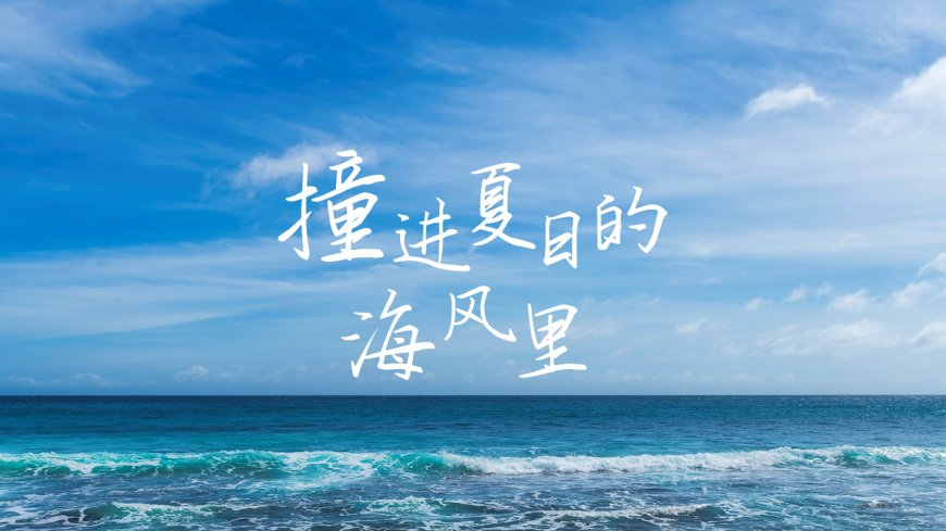 撞进夏日的海风里大海文字文艺电脑壁纸
