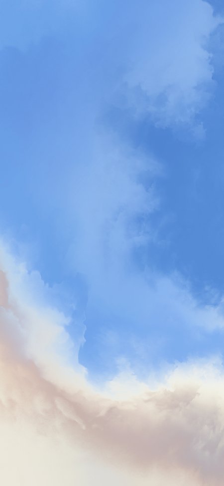 天蓝色云朵柔和光晕宁静空灵治愈手机壁纸