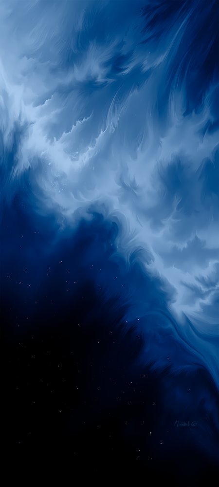 深蓝星空云雾梦幻抽象手机壁纸