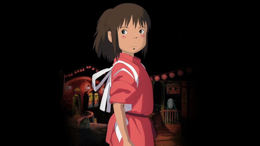 千与千寻宫崎骏动画角色红衣女孩神秘屋舍电脑壁纸
