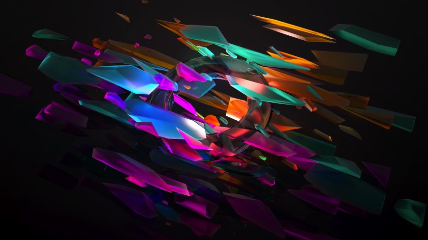 彩色碎片爆炸3D艺术电脑壁纸